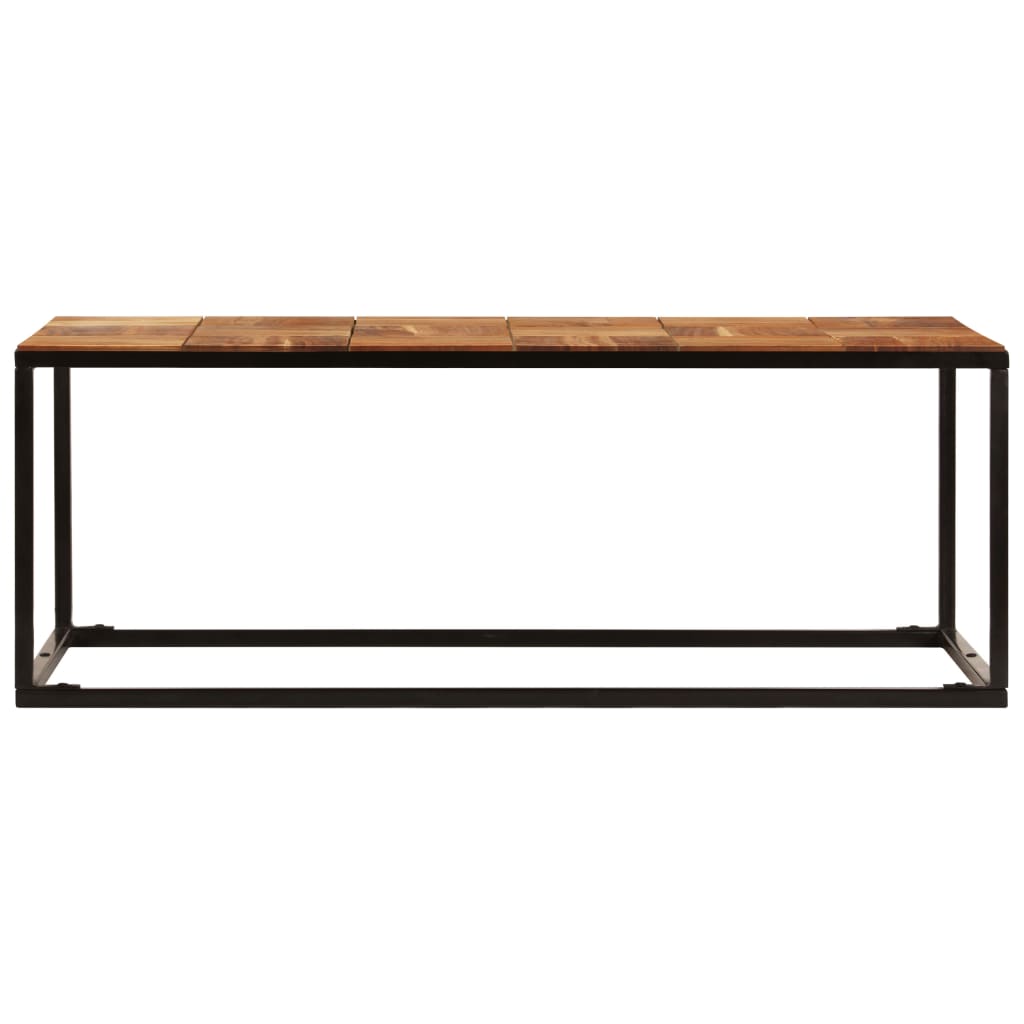 Mesa De Centro Madera Maciza De Acacia Y Acero 110x60x40 Cm_1