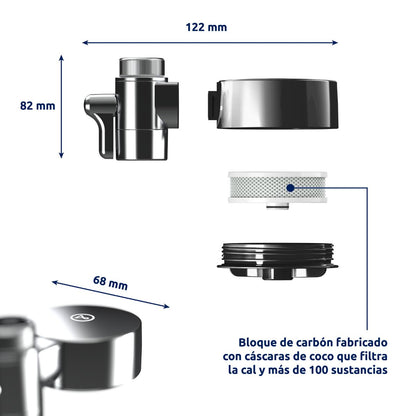 Filtro de agua para grifo EcoPro Chrome Compact Tappwater