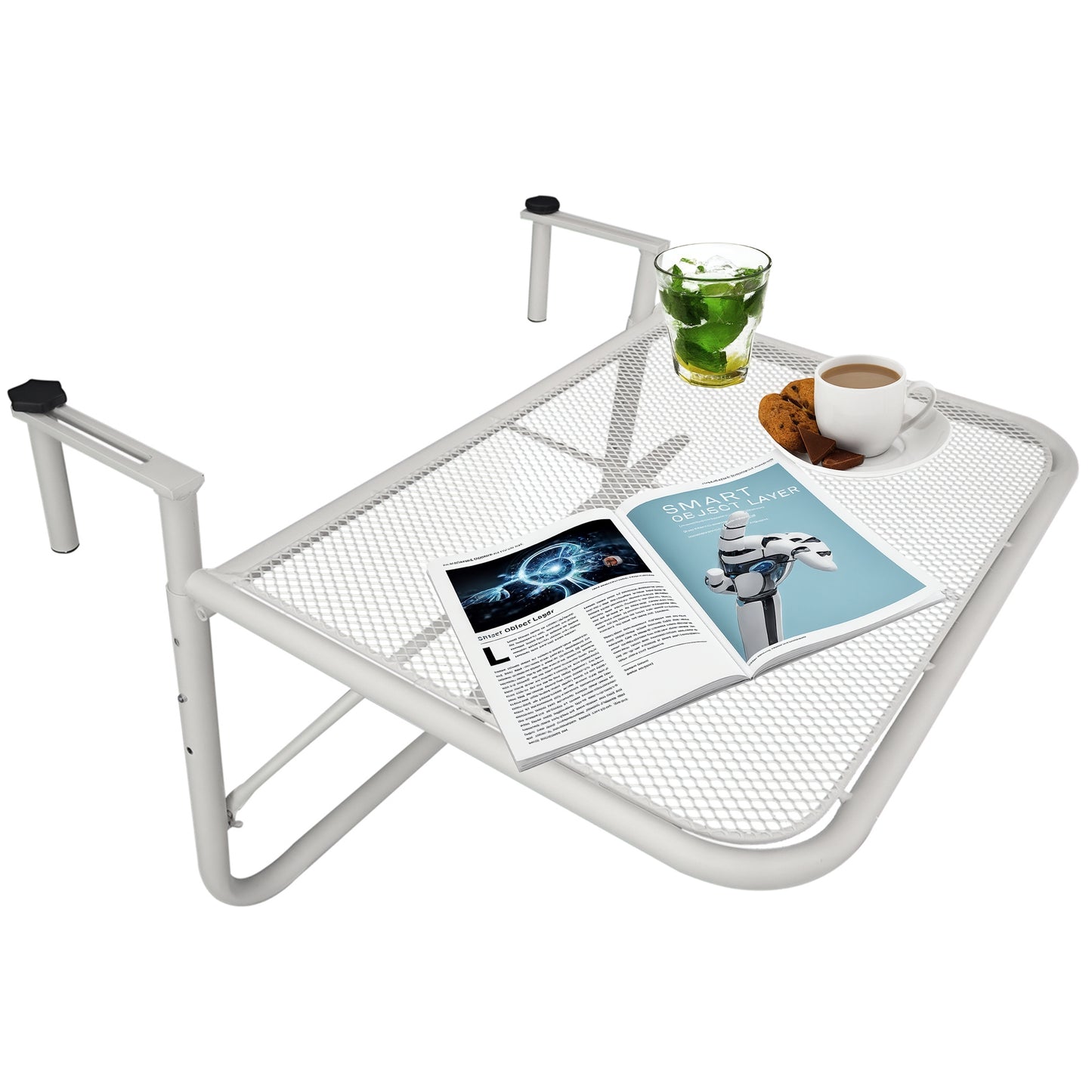 Outsunny Mesa Colgante Balcón Altura Ajustable En 3 Posiciones Carga 30kg_0