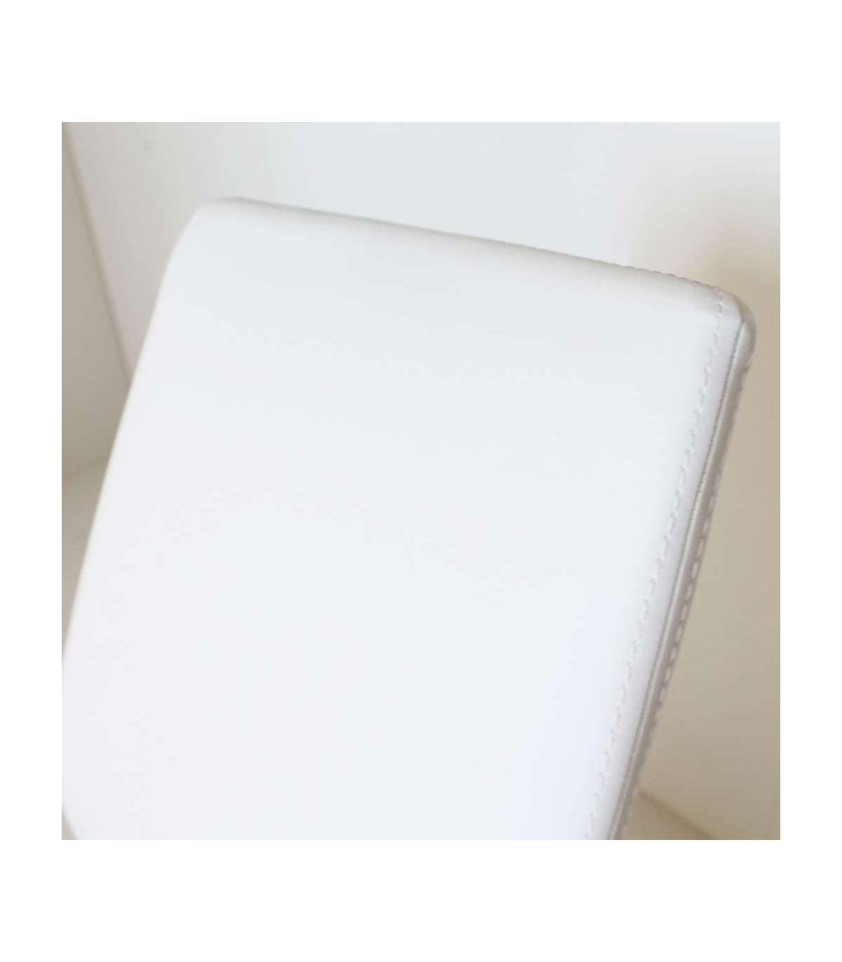 Pack De 2 Sillas Unique Tapizadas En Tejido Pu Blanco, 100cm(alto) 43cm(ancho) 62cm(largo)_4