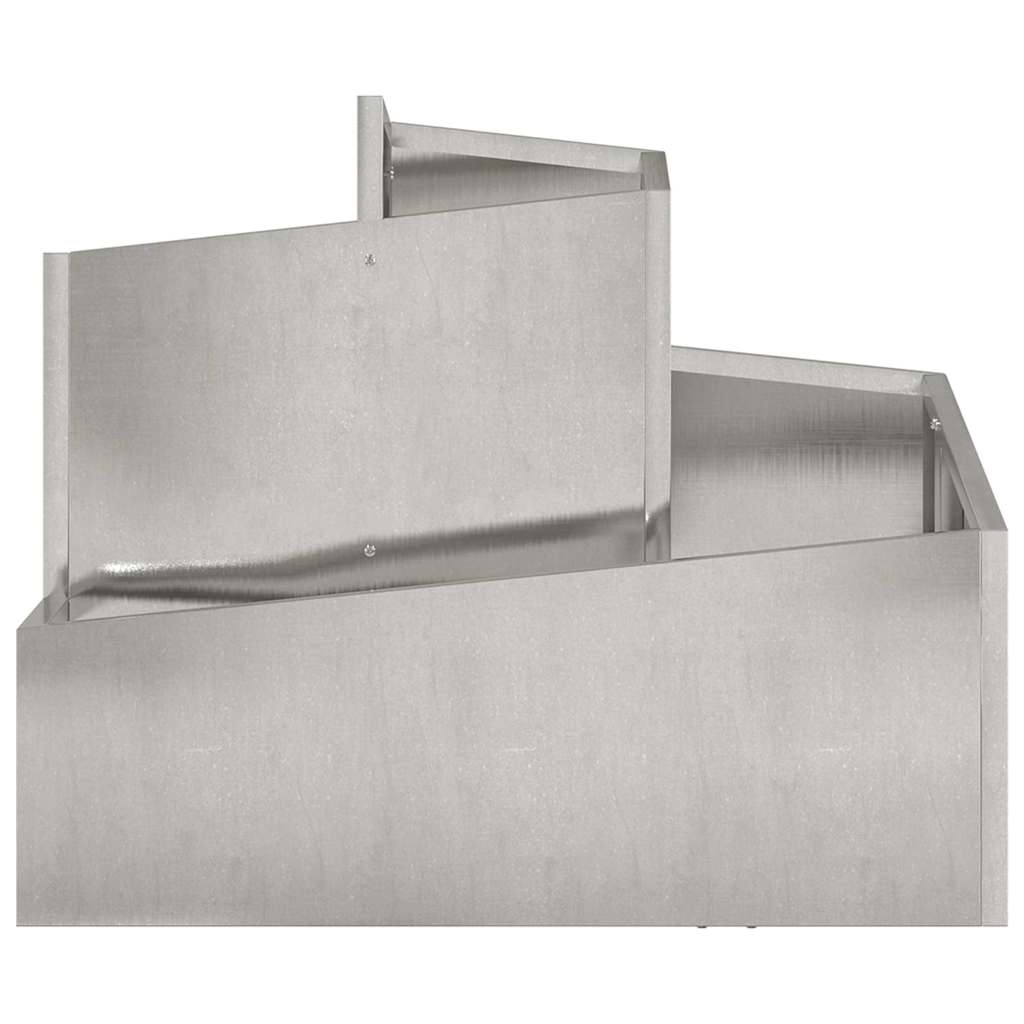 Macetero De Jardín Plateado 60 X 60 X 50 Cm Acero Inoxidable_4