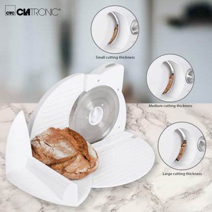 Cortafiambres Plegable, Cuchilla Especial Acero Inox., Corte Ajustable, 3 Velocidades, Compacto Clatronic As2958