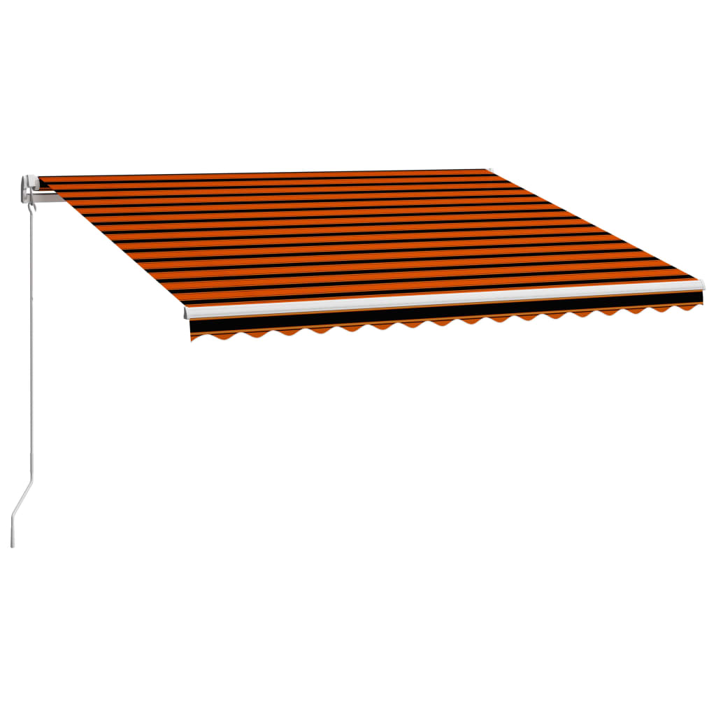 Toldo Manual Retráctil Naranja Y Marrón 400x300 Cm_2