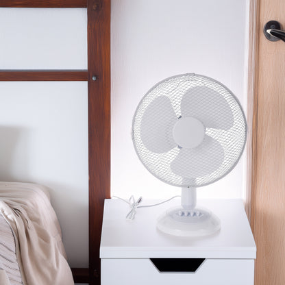 Well Home Ventilador De Mesa Blanco De 34x21x50cm Con Cabezal Ajustable Y Oscilante Horizontalmente - 3 Velocidades_3