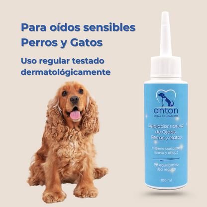 Limpiador natural de orejas y oídos para perros y gatos – 100 ml