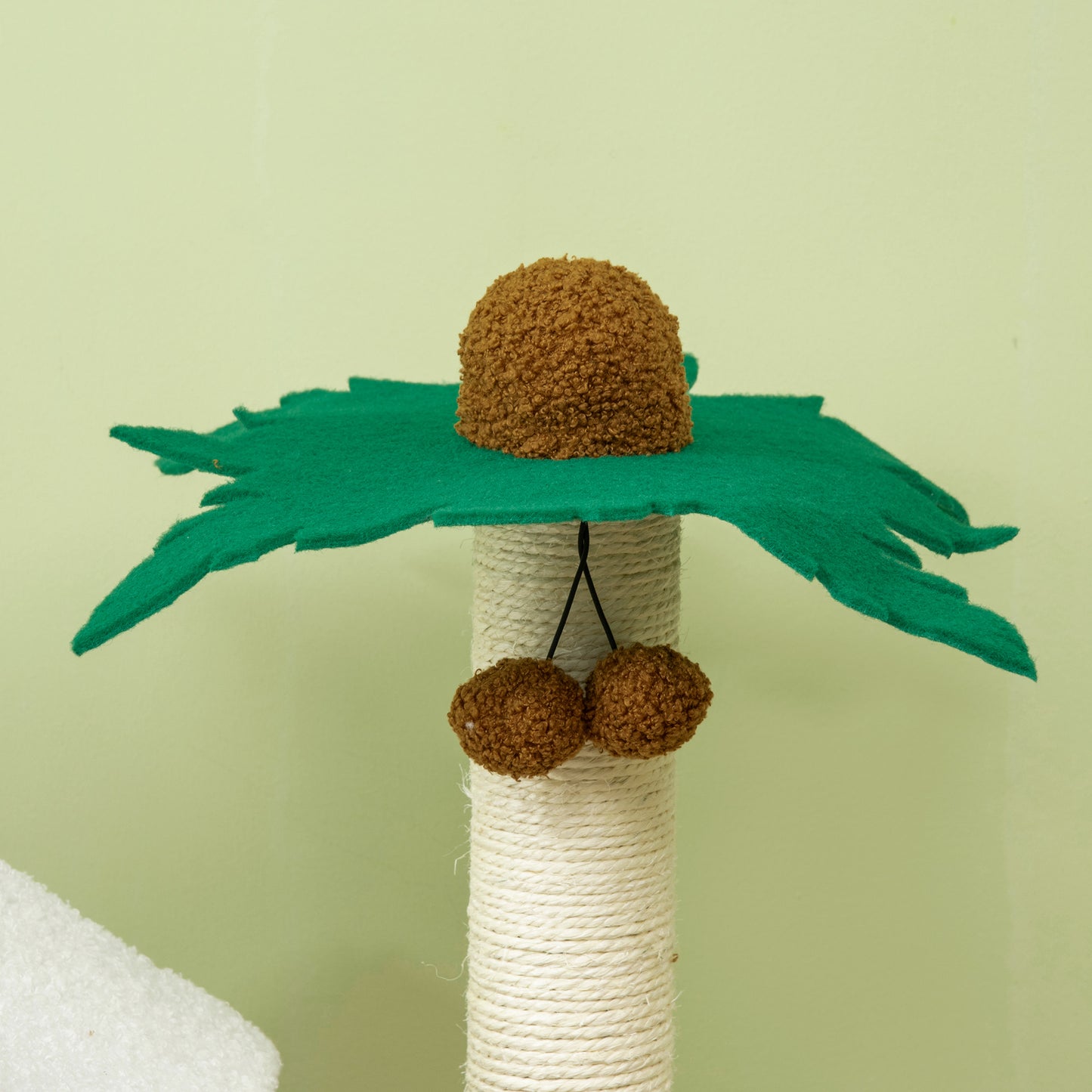 Pawhut Árbol Rascador Para Gatos 89 Cm Con Caseta Poste Forma De Coco De Sisal_4