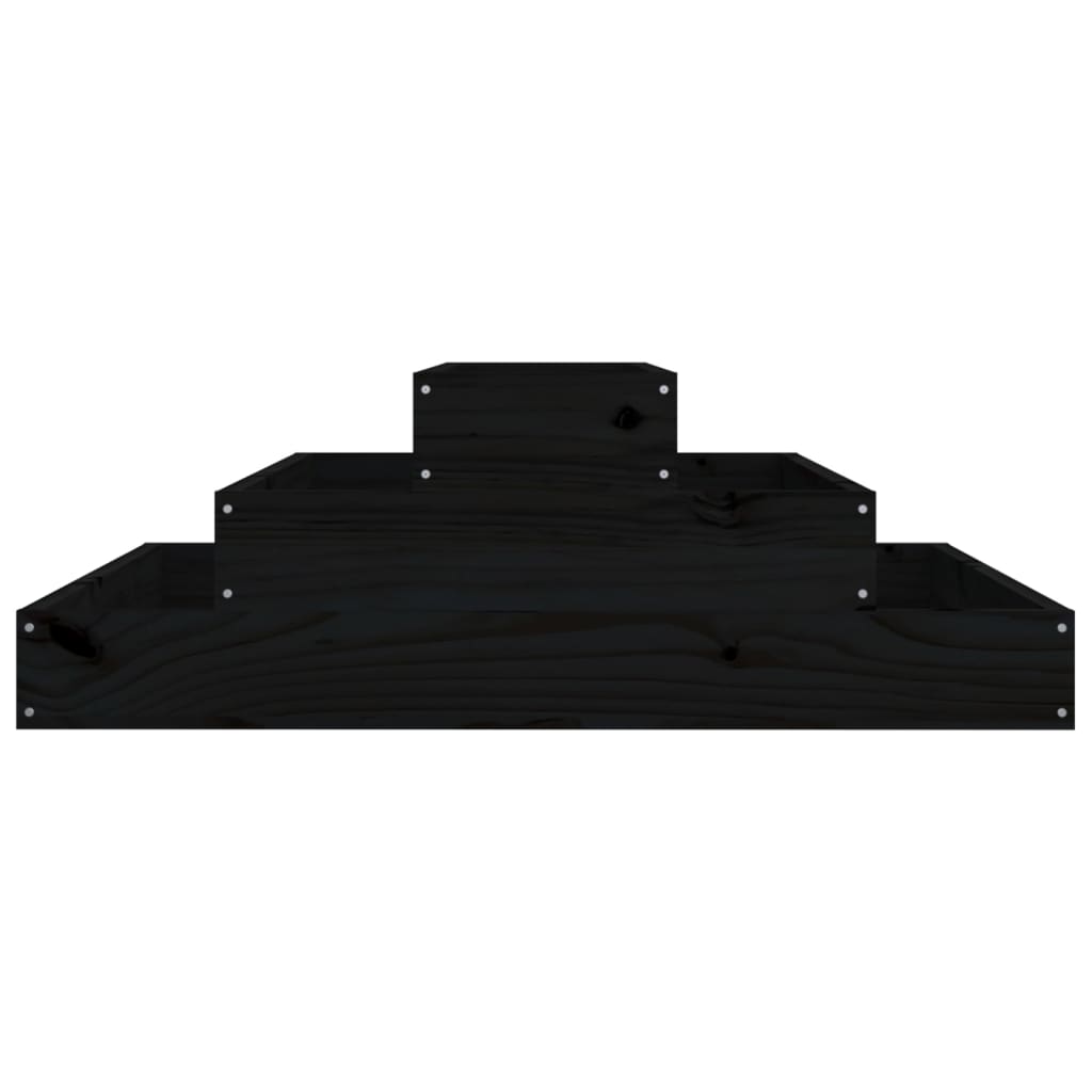 Jardinera De Madera Maciza De Pino Negro 80x80x27 Cm_4