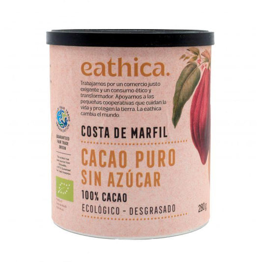 Cacao puro en lata sin azúcar BIO 280 g