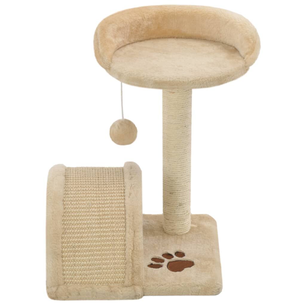 Vidaxl Rascador Para Gatos Con Poste De Sisal 40 Cm Beige Y Marrón_3