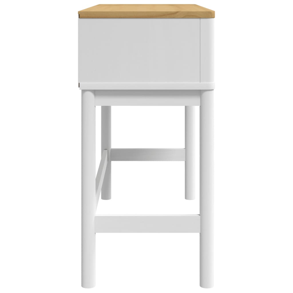 Mesa Consola Floro Madera Maciza De Pino Blanco 89,5x36,5x73 Cm_4