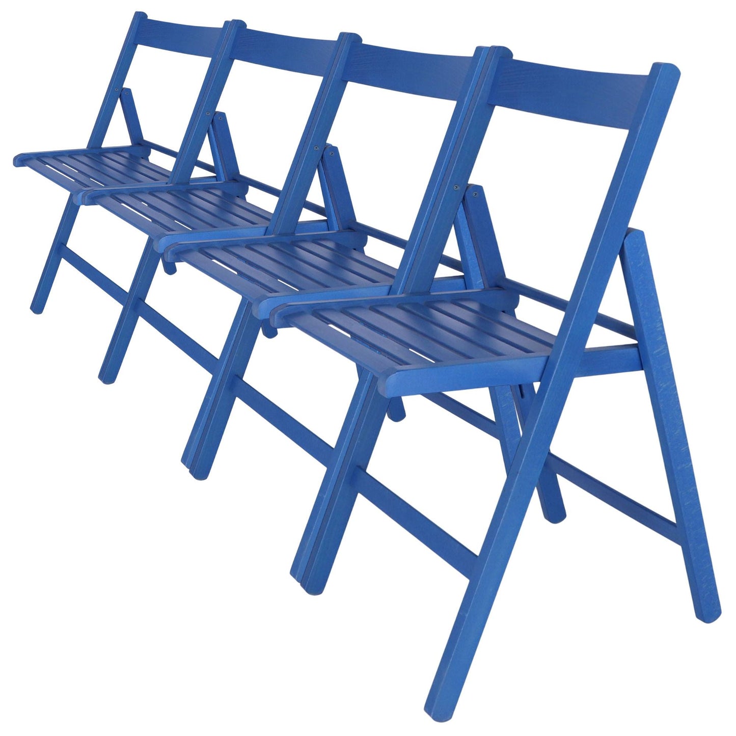 Well Home Mobiliario & Decoración - Pack 4 Sillas Bas En Madera De Haya, Acabado Azul