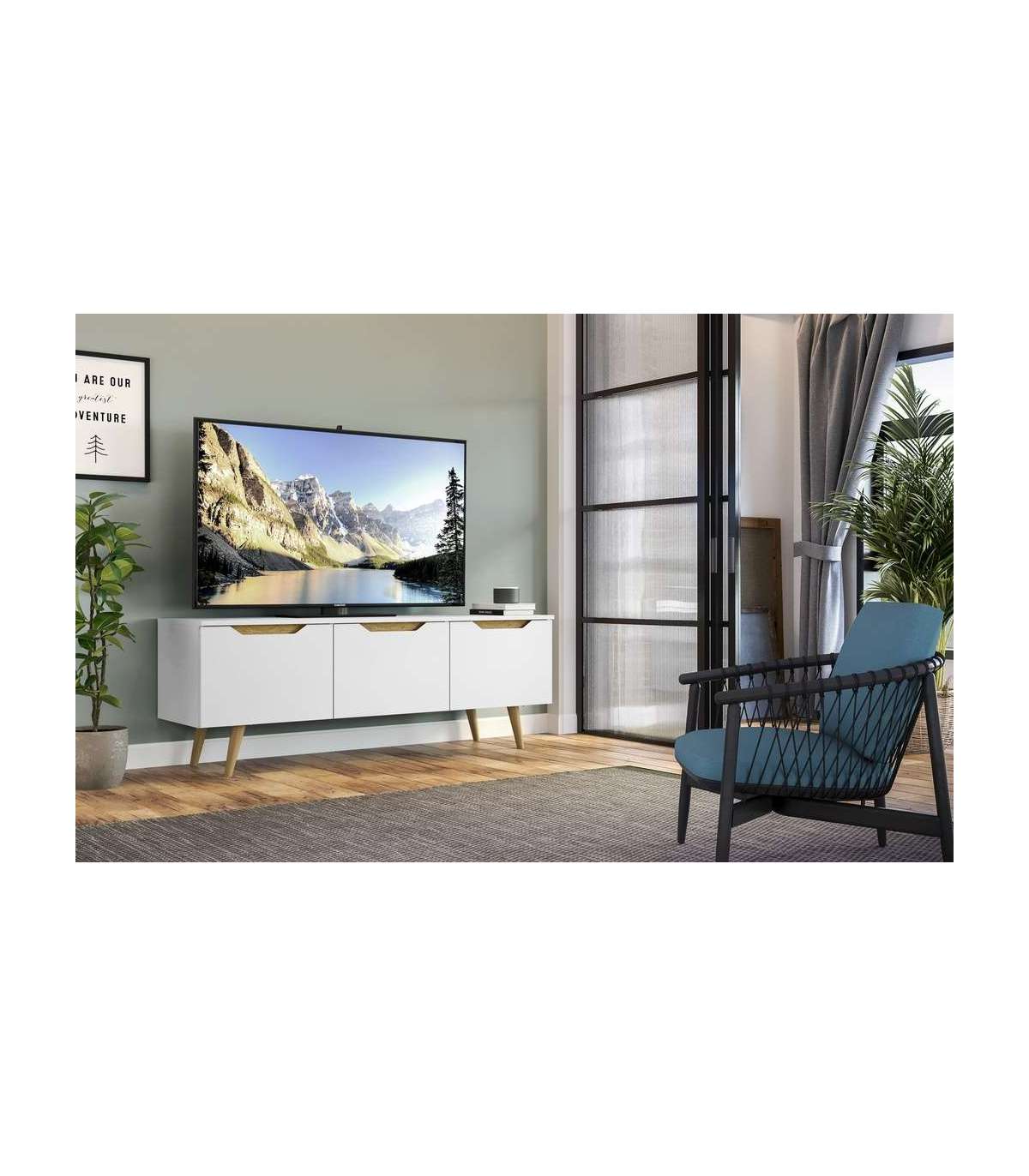 Mueble Para Televisión Md-cuba Acabado Blanco, 49cm(alto) 136cm(ancho) 39cm(largo)_0