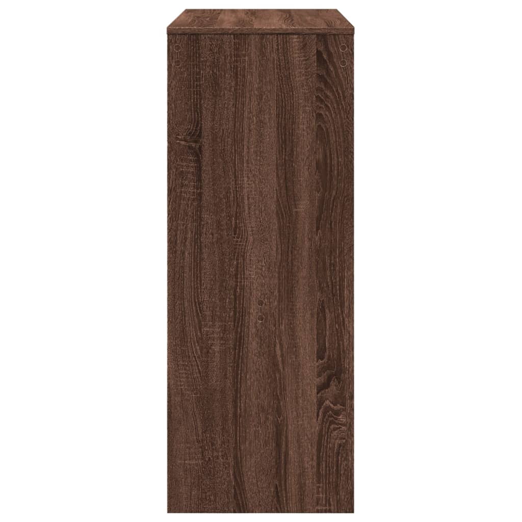 Mesa Alta Bar Con Estantes Marrón Roble 90x40x103,5 Cm_3