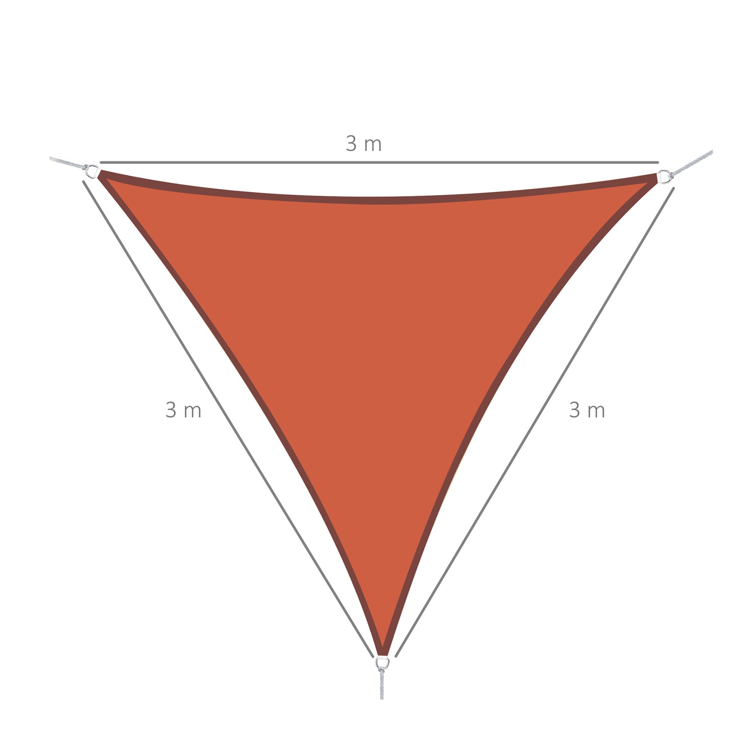 Outsunny Toldo Vela Sombrilla Parasol Triangular De Poliéster 160g/m² Naranja_2