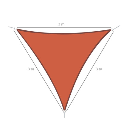 Outsunny Toldo Vela Sombrilla Parasol Triangular De Poliéster 160g/m² Naranja_2