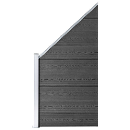 Juego De Paneles De Valla Wpc Negro 1657x(105-186) Cm / Vetonek_1