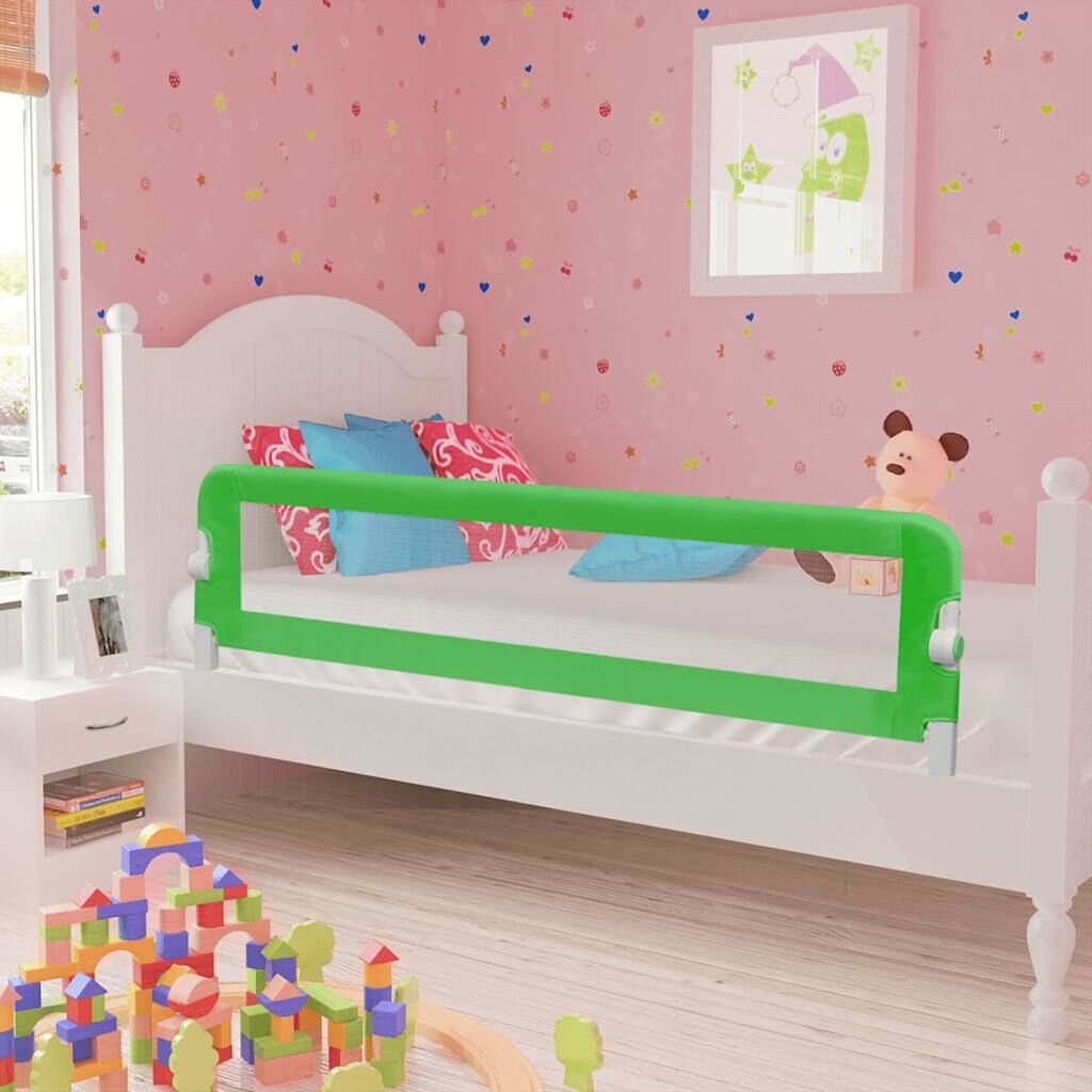 Vidaxl Barandilla De Seguridad Cama De Niño 150x42 Cm Verde_1