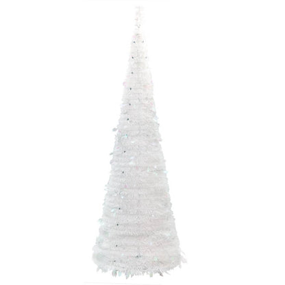 Vidaxl Árbol De Navidad Artificial Desplegable 200 Led Blanco 210 Cm_5