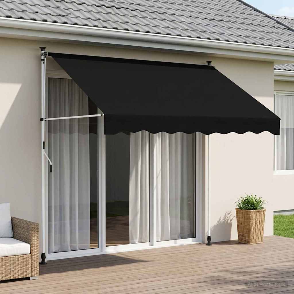 Toldo Retráctil Manual Negro 100 Cm_1