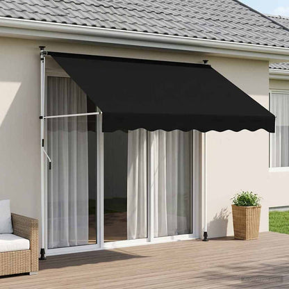 Toldo Retráctil Manual Negro 100 Cm_1