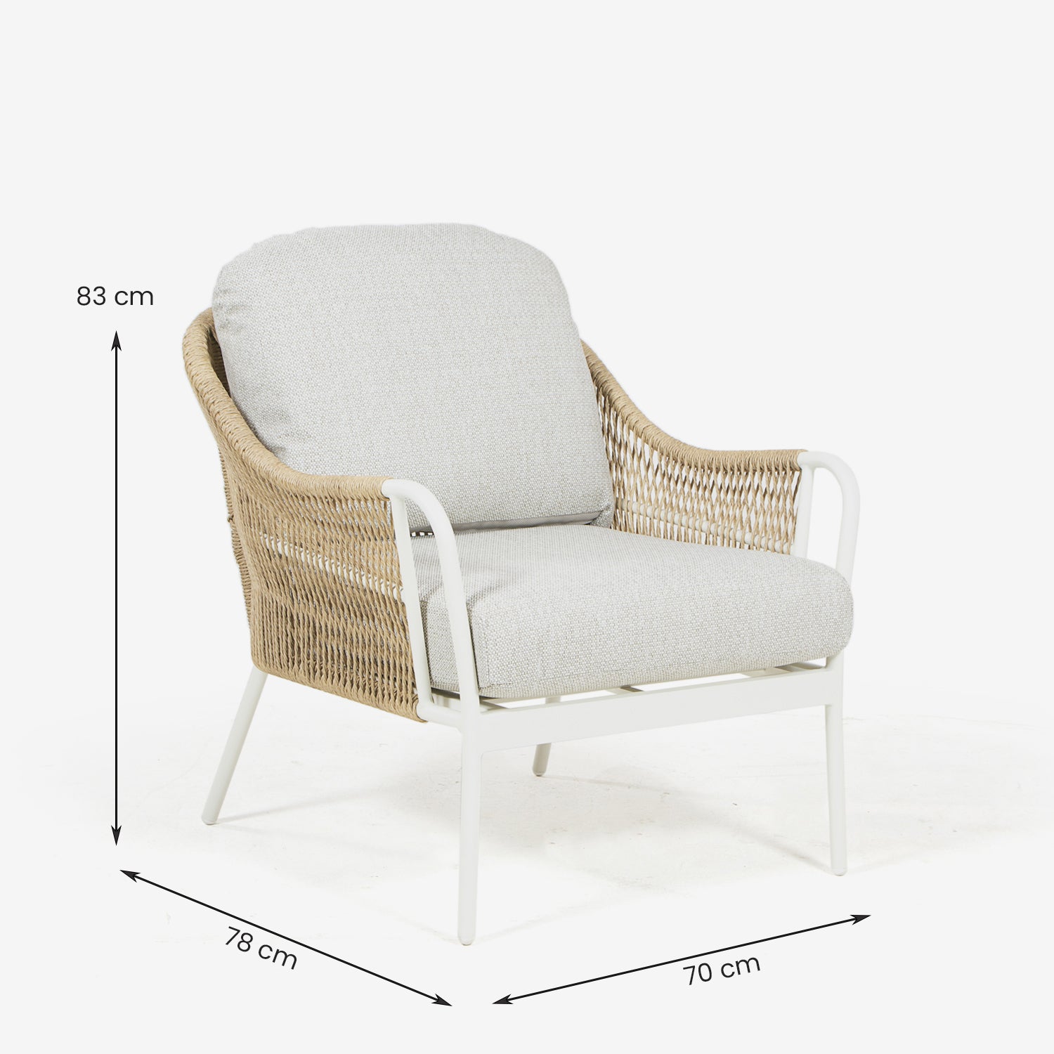 Conjunto De Sofás Ratán Trenzado,color Blanco Envejecido, Sillón:78x70x83 Cm Alto Reposapies 67x52x42 Cm Alto Mesas:60x51 Cm Alto_2