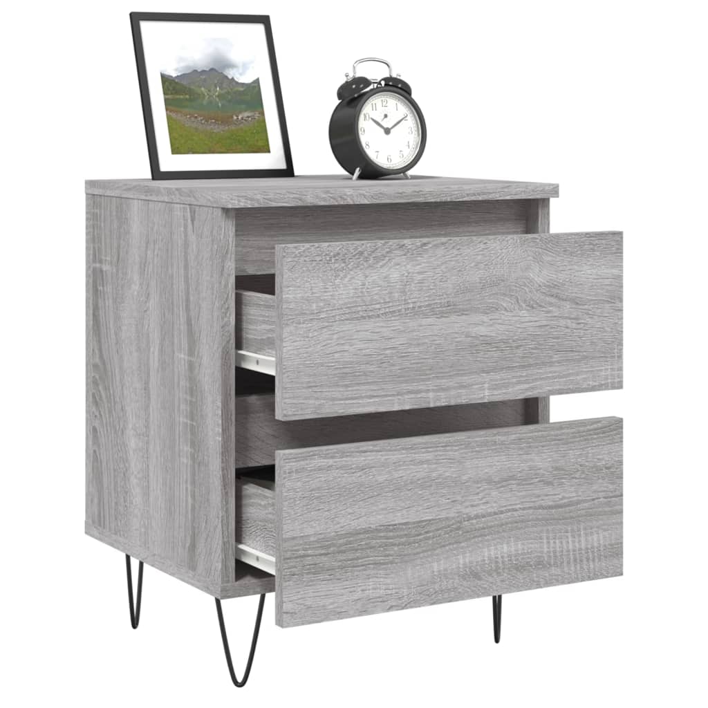 Mesita De Noche Madera De Ingeniería Gris Sonoma 40x35x50 Cm_2