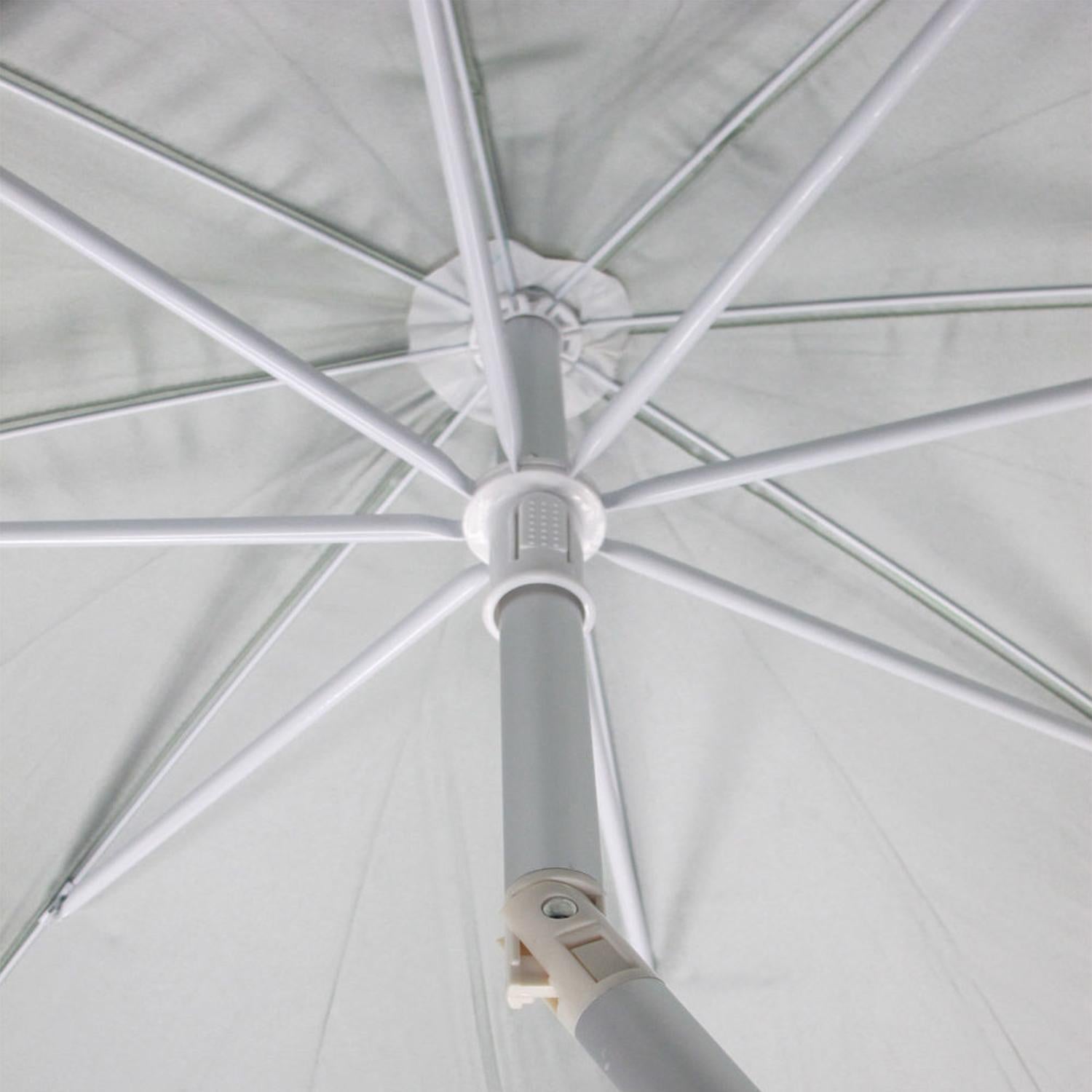 Sombrilla Playa Aluminio Extra Grande Ø 220 Cm. Con Protección Uv, Cuspide Anti Viento, Mastil Aluminio Con Mango Y Espiral_1