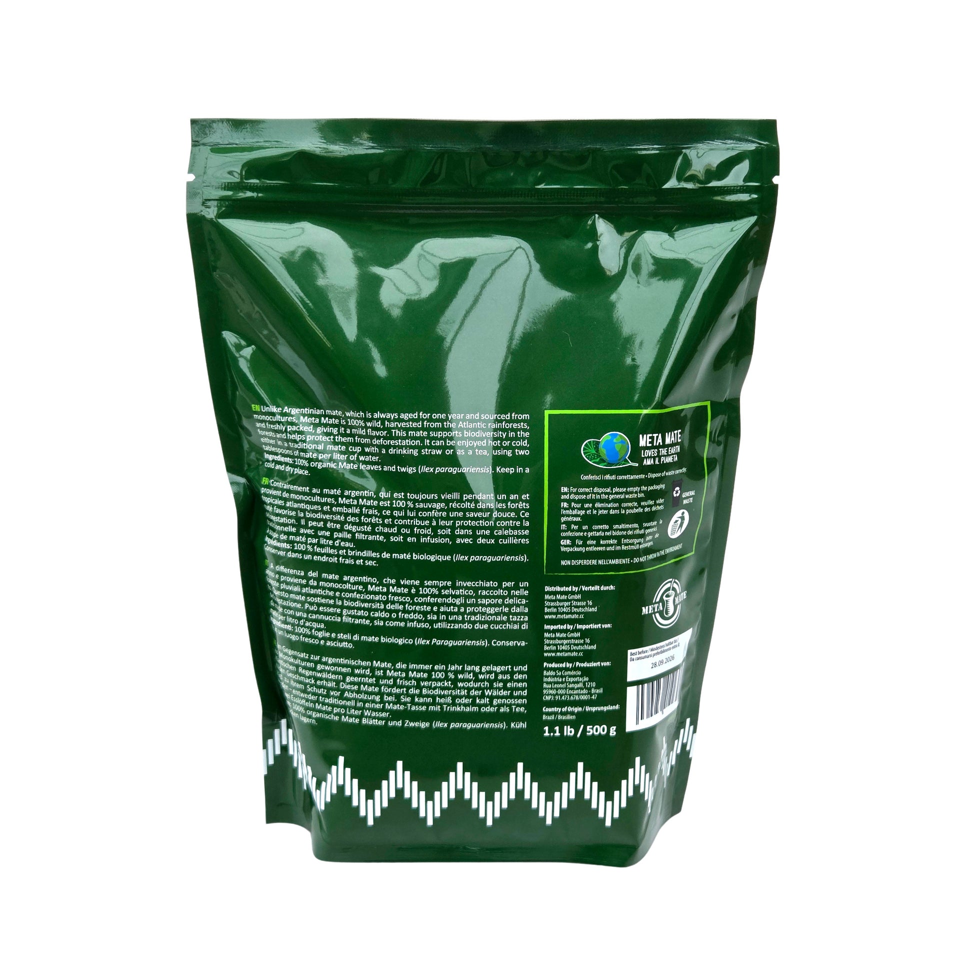 Yerba Mate Orgánico - Meta Mate Unfiltered 500 Gr._1