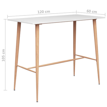Mesa De Bar Blanco 120x60x105 Cm_3
