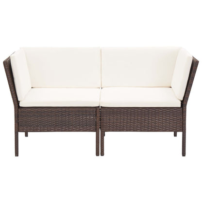 Vidaxl Set Muebles De Jardín 6 Piezas Y Cojines Ratán Sintético Marrón_3