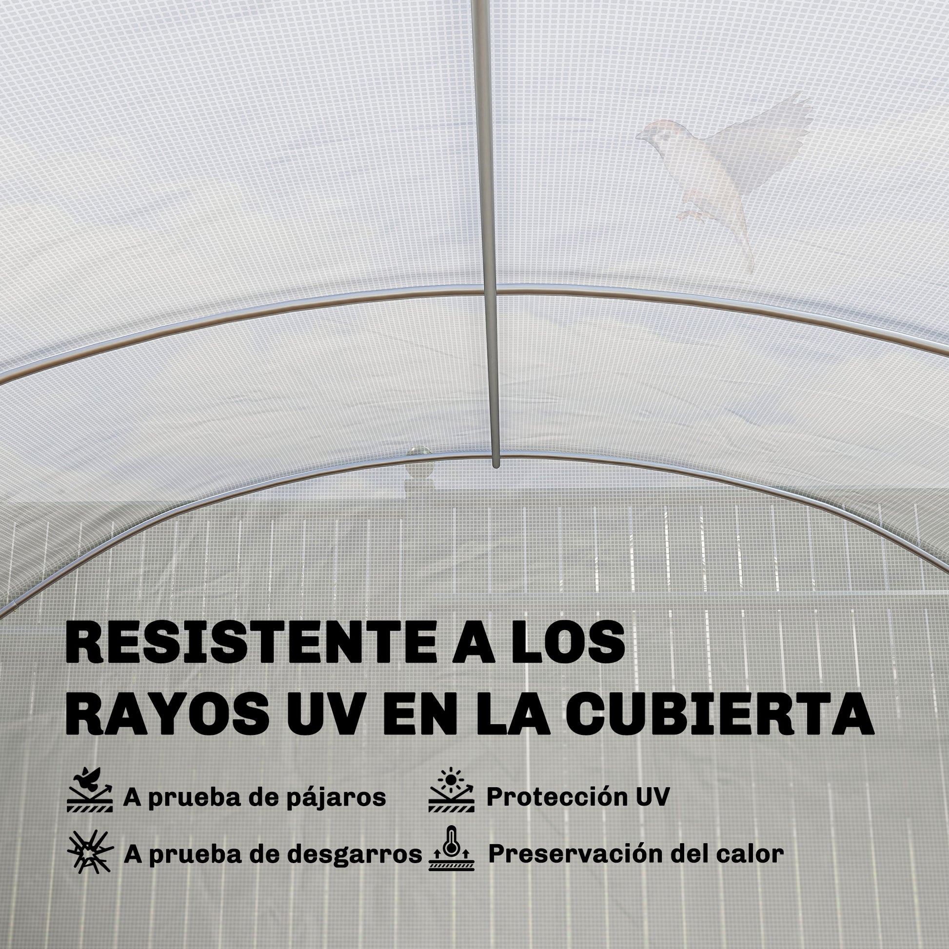 Outsunny Invernadero De Túnel 6x3x2 M Con 3 Puertas Enrollables Ventanas Blanco_5