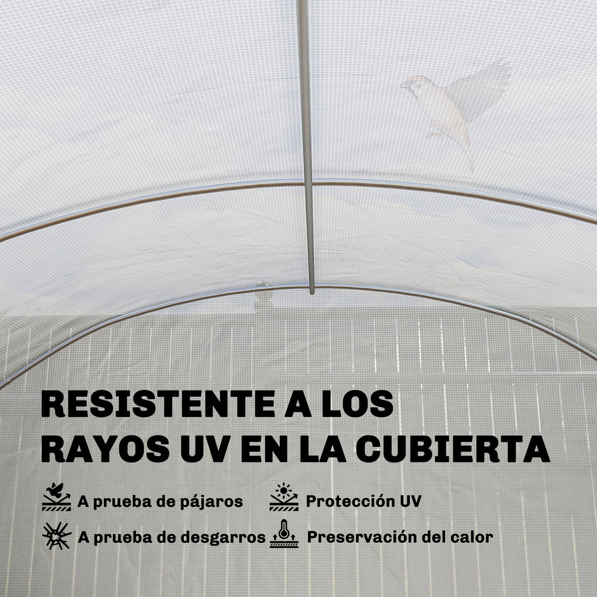 Outsunny Invernadero De Túnel 6x3x2 M Con 3 Puertas Enrollables Ventanas Blanco_5