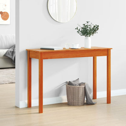 Mesa Consola Madera Maciza De Pino Marrón Cera 110x40x75 Cm_1