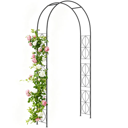 Outsunny Arco De Jardín De Metal Diseño Enrejado 114x30x230 Cm Negro_0