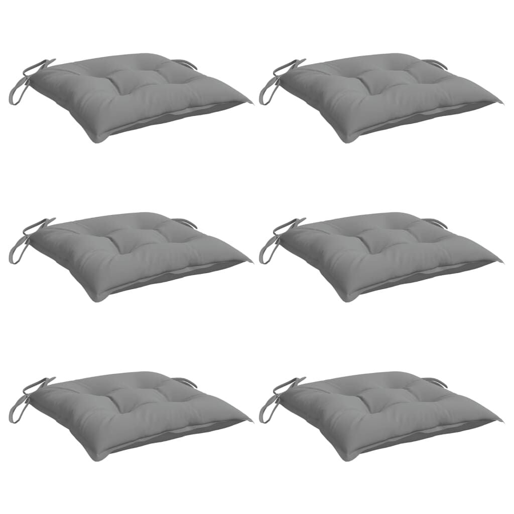 Vidaxl Cojines De Silla De Jardín 6 Uds Tela Oxford Gris 40x40x7 Cm_0