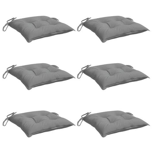 Vidaxl Cojines De Silla De Jardín 6 Uds Tela Oxford Gris 40x40x7 Cm_0