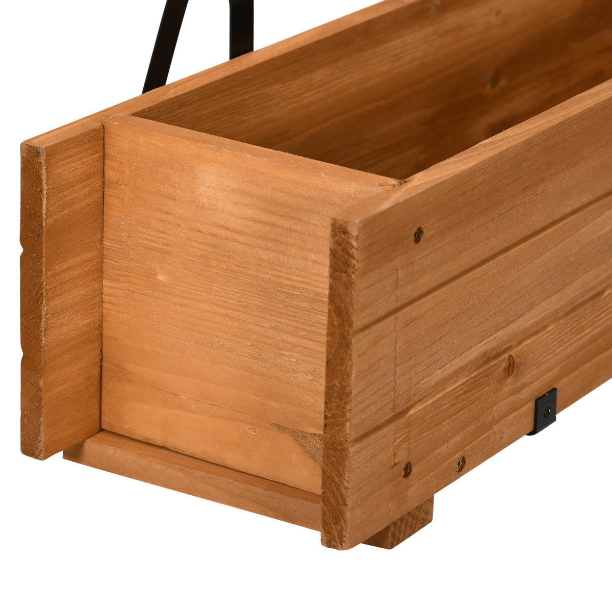 Arriate De Madera Outsunny Madera De Abeto Madera Natural 91x18x16,5 Cm_4