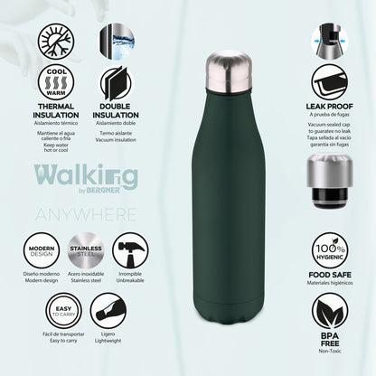 Botella Termo Cola 500ml Acero Inoxidable Verde Walking Anywhere_3