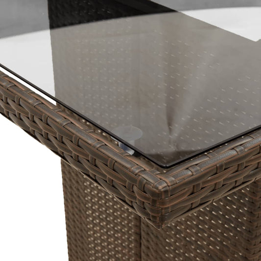 Set Comedor De Jardín 7 Pzas Con Cojines Ratán Sintético Marrón / Vetonek_0
