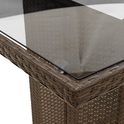 Set De Mesa Y Sillas Jardín 9 Piezas Y Cojines Ratán Pe Marrón / Vetonek_3