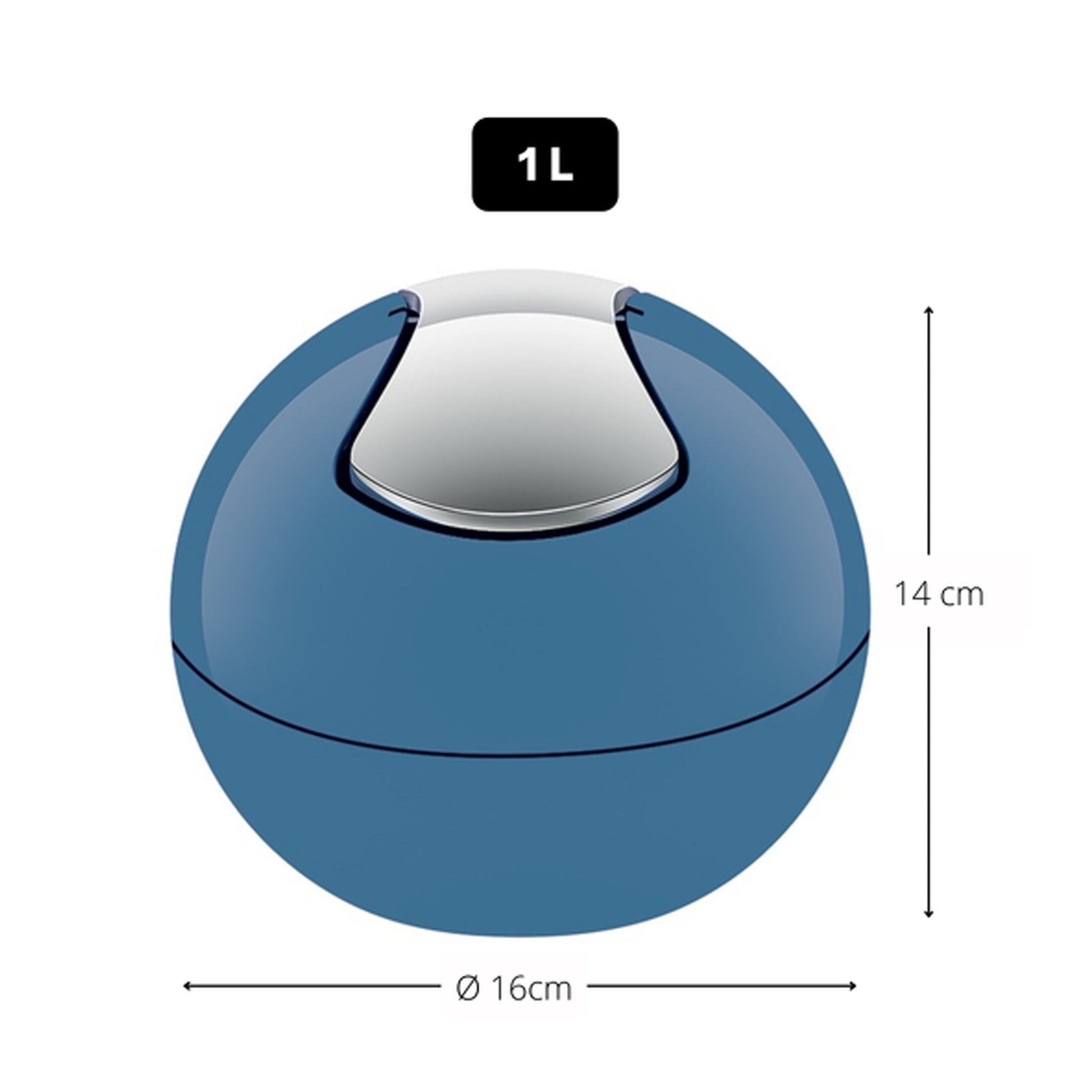 Papelera Spirella bowl 1 Litro De Poliestireno En Color Azul 16 X 14 Cm_1