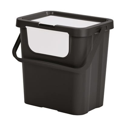 Papelera moda Doble 24l Con Asa Negro/blanco_0