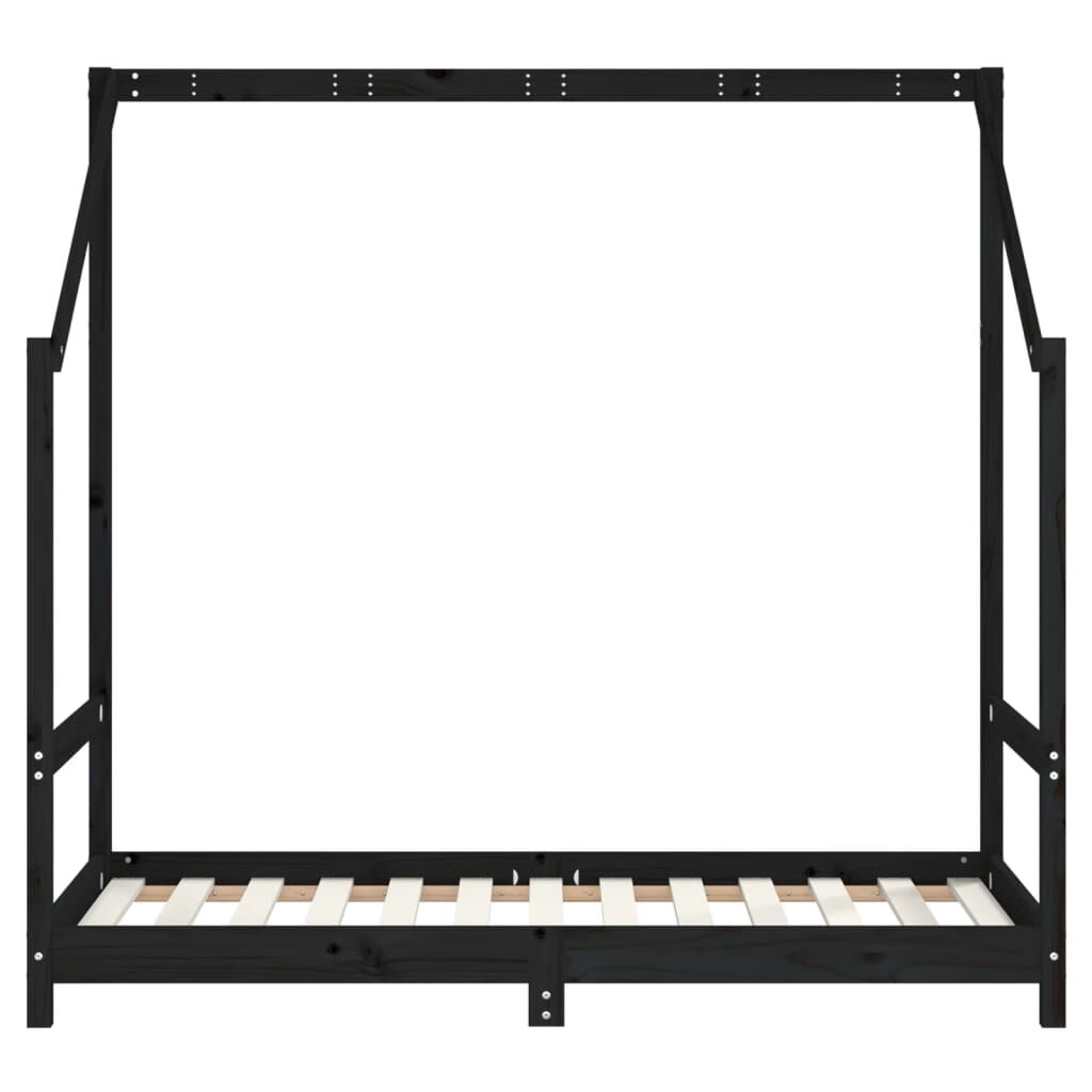 Vidaxl Estructura De Cama Para Niños Madera De Pino Negro 80x160 Cm_3