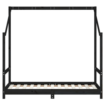 Vidaxl Estructura De Cama Para Niños Madera De Pino Negro 80x160 Cm_3