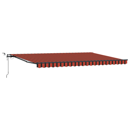 Toldo Retráctil Naranja Y Marrón 500 X 350 Cm Poliéster_0