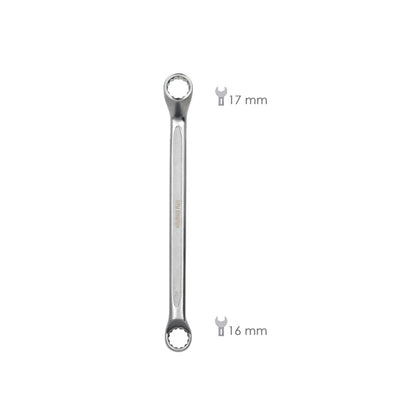Llave Estrella Acodada Plus Acero Cromo Vanadio 16x17 Din 838. Llave Doble Boca Acodada, Llave Fija Estrella Acodada_1