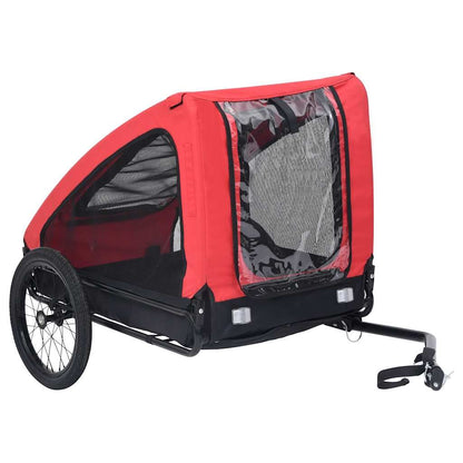 Vidaxl Remolque De Bicicleta Para Mascotas Rojo Y Negro_0