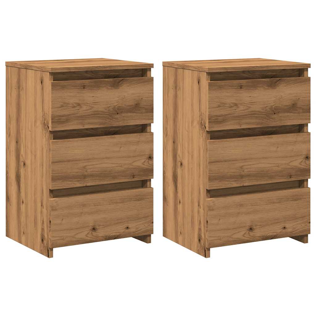 Mesitas Noche 2uds Madera Ingeniería Roble Artisan 40x35x62,5cm_0