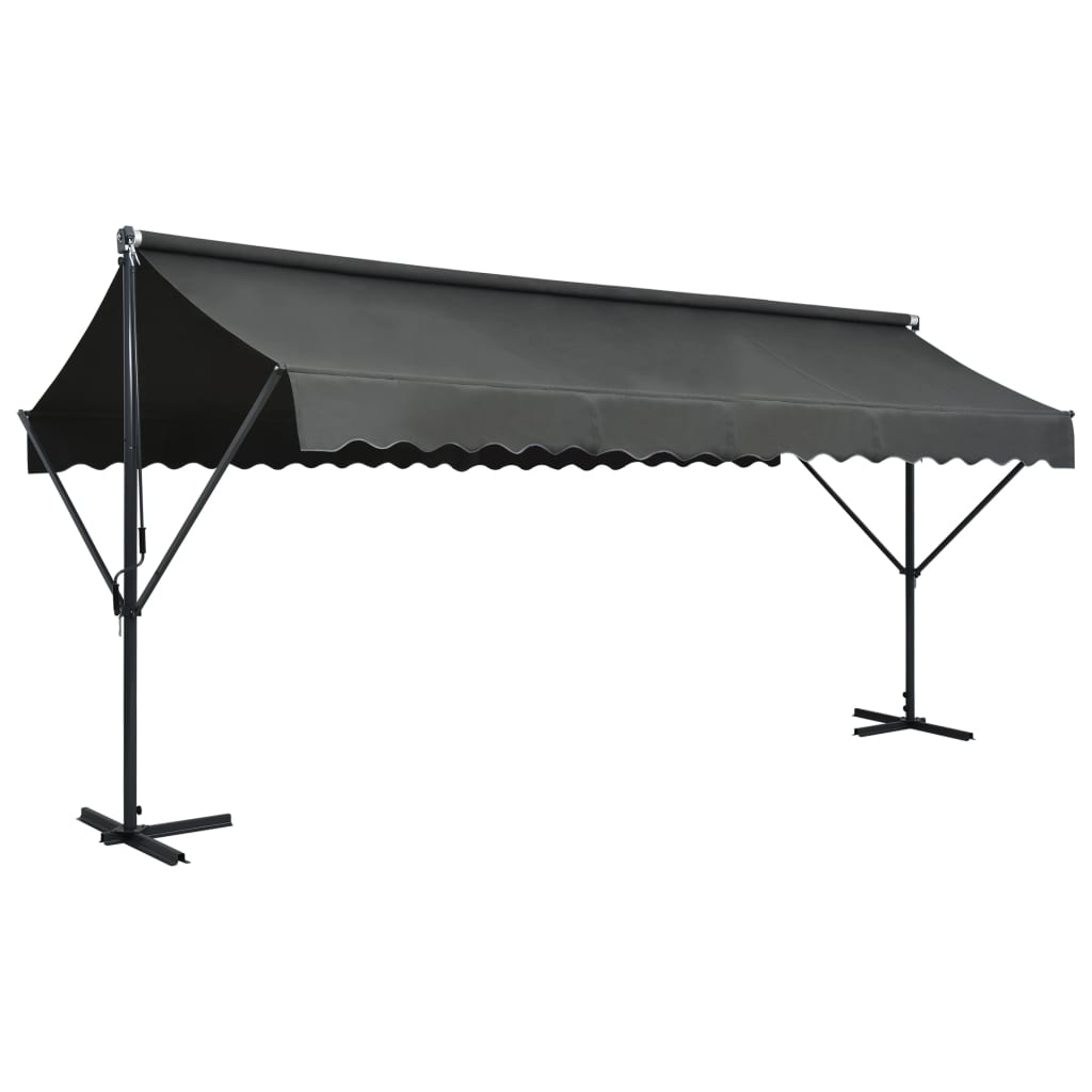 Toldo De Pie Independiente Gris Antracita 500x300 Cm_1