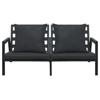 Vidaxl Muebles De Jardín 5 Pzas Y Cojines De Aluminio Gris Oscuro_4